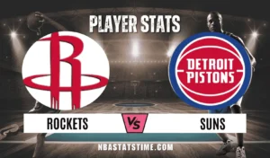 Houston Rockets vs Phoenix Suns player stats graphic — NBA game April 7 2026