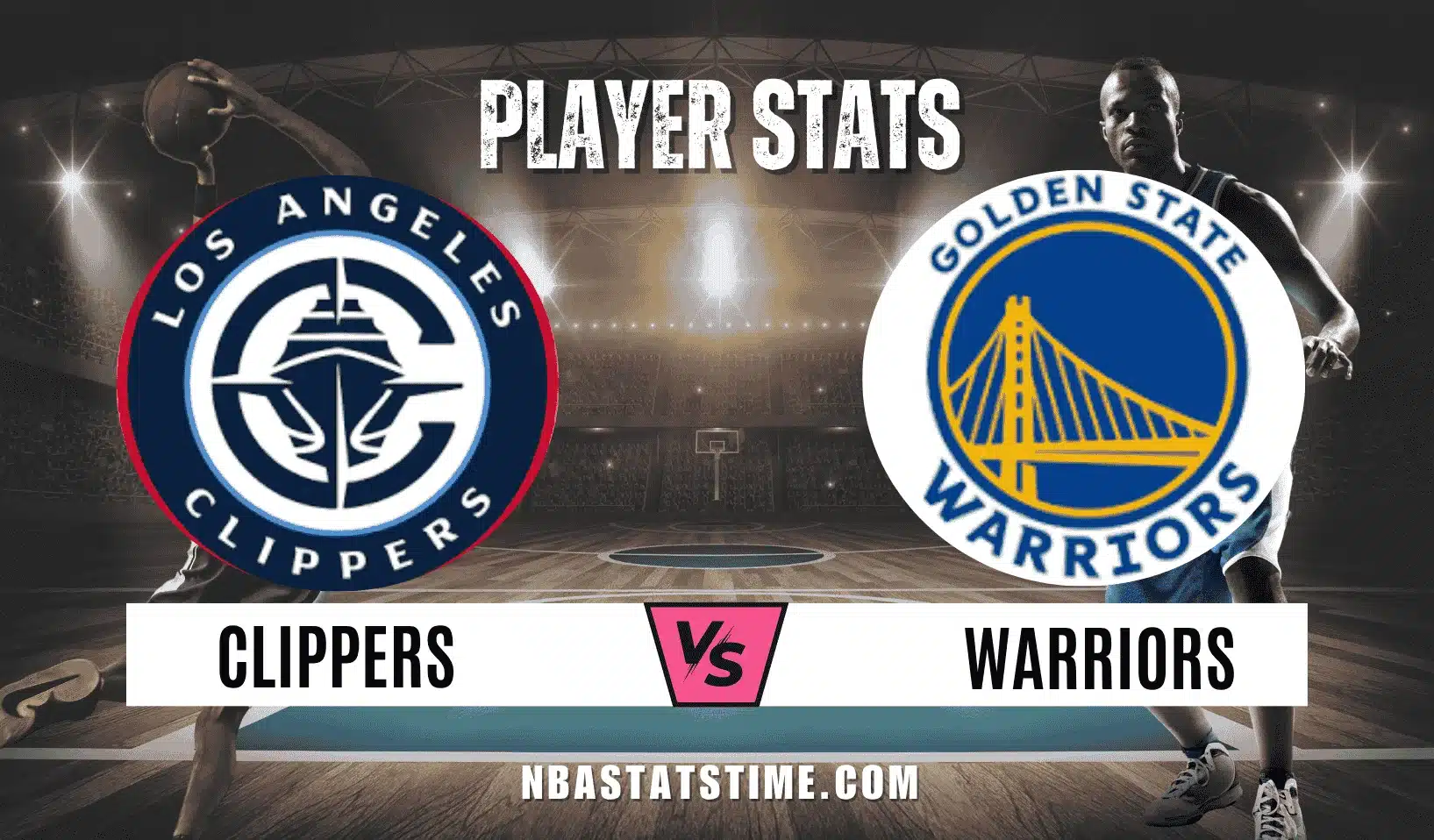 LA Clippers vs Golden State Warriors player stats graphic for the 2026 NBA Play-In Tournament game on April 15