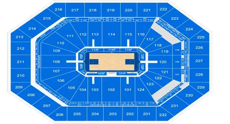 Mortgage Matchup Center seating chart showing lower bowl, upper bowl, courtside, and suite sections for Phoenix Suns NBA games